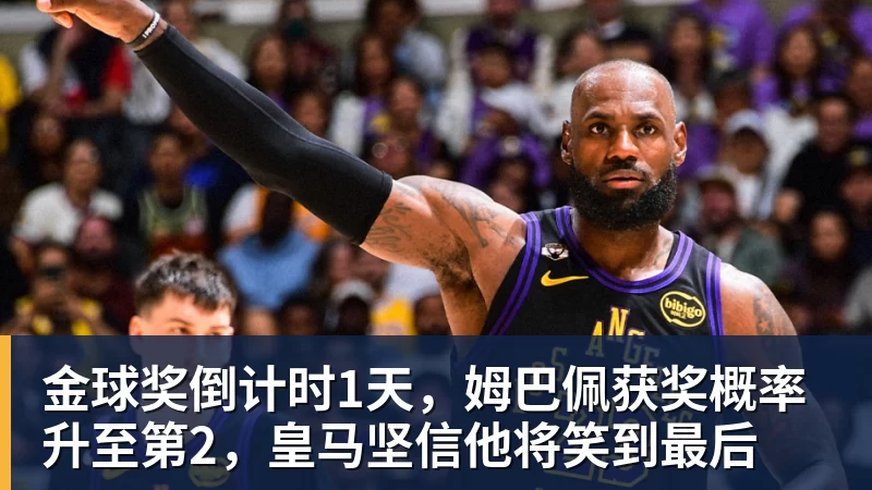 金球奖倒计时1天，姆巴佩获奖概率升至第2，皇马坚信他将笑到最后